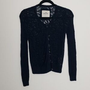 Hollister Navy button down sweater